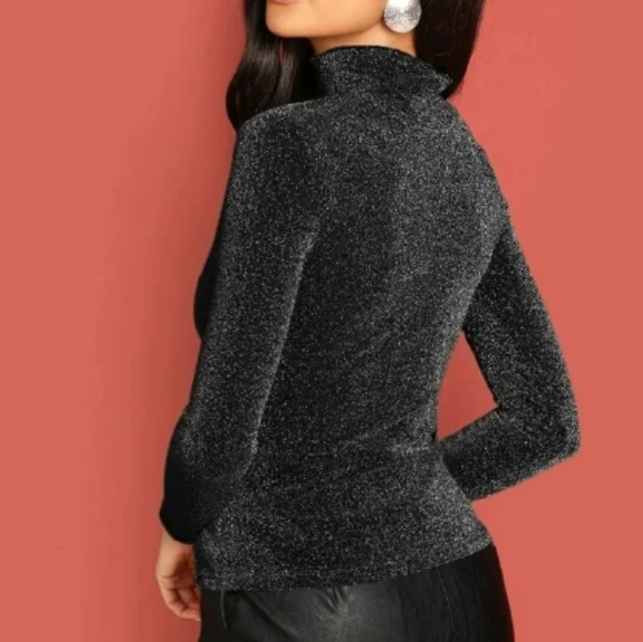 Shein- Sheer Glittery Turtleneck - Picture 5 of 5
